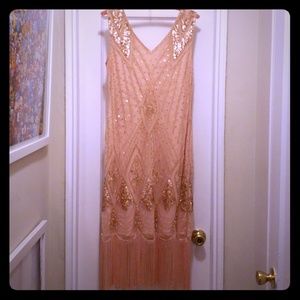 Sequnce Flapper dress in rose gold